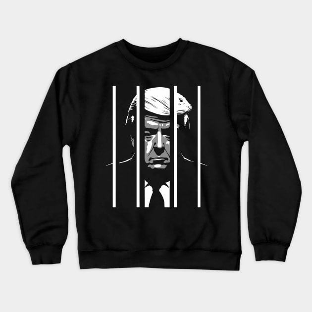 Trump Behind Bars Crewneck Sweatshirt by tommartinart